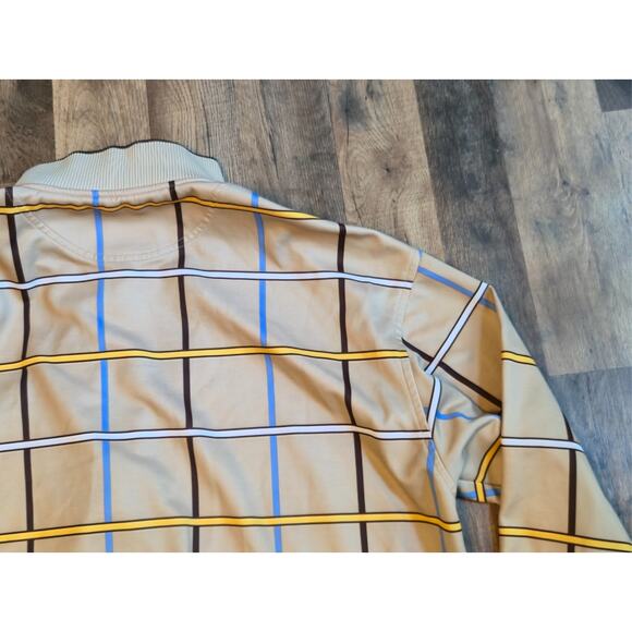 ENYCE 3XL Bronze Plaid Track Jacket Men's Full Zip Retro Hip Hop Style Macau - Picture 12 of 13